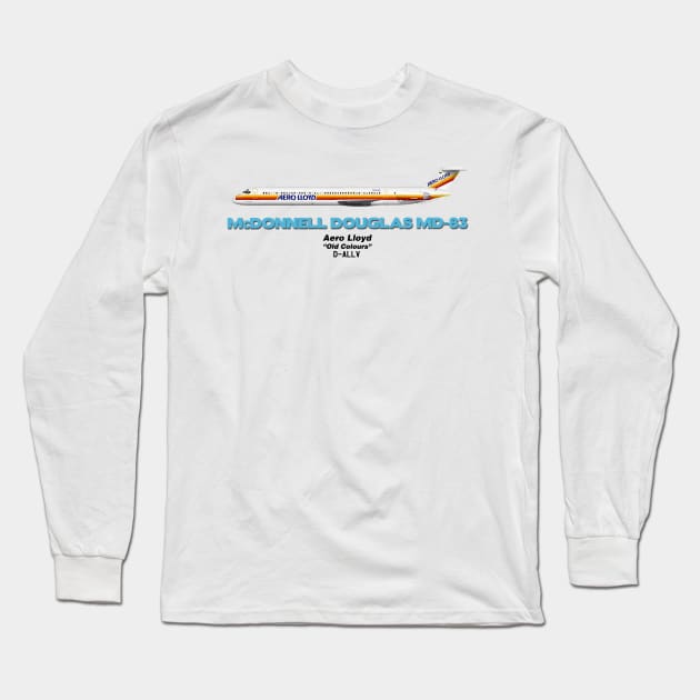 McDonnell Douglas MD-83 - Aero Lloyd "Old Colours" Long Sleeve T-Shirt by TheArtofFlying